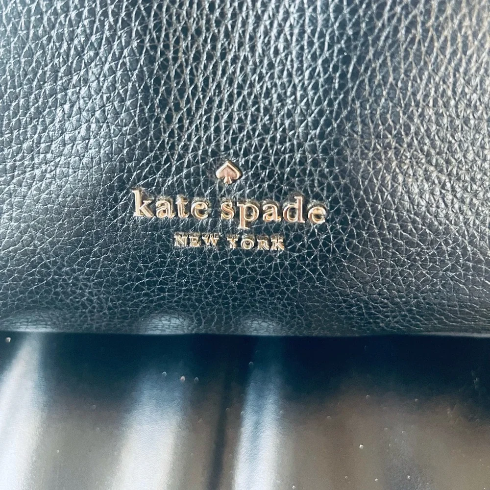 kate spade Black Pebbled Leather Hobo with Gold Hardware